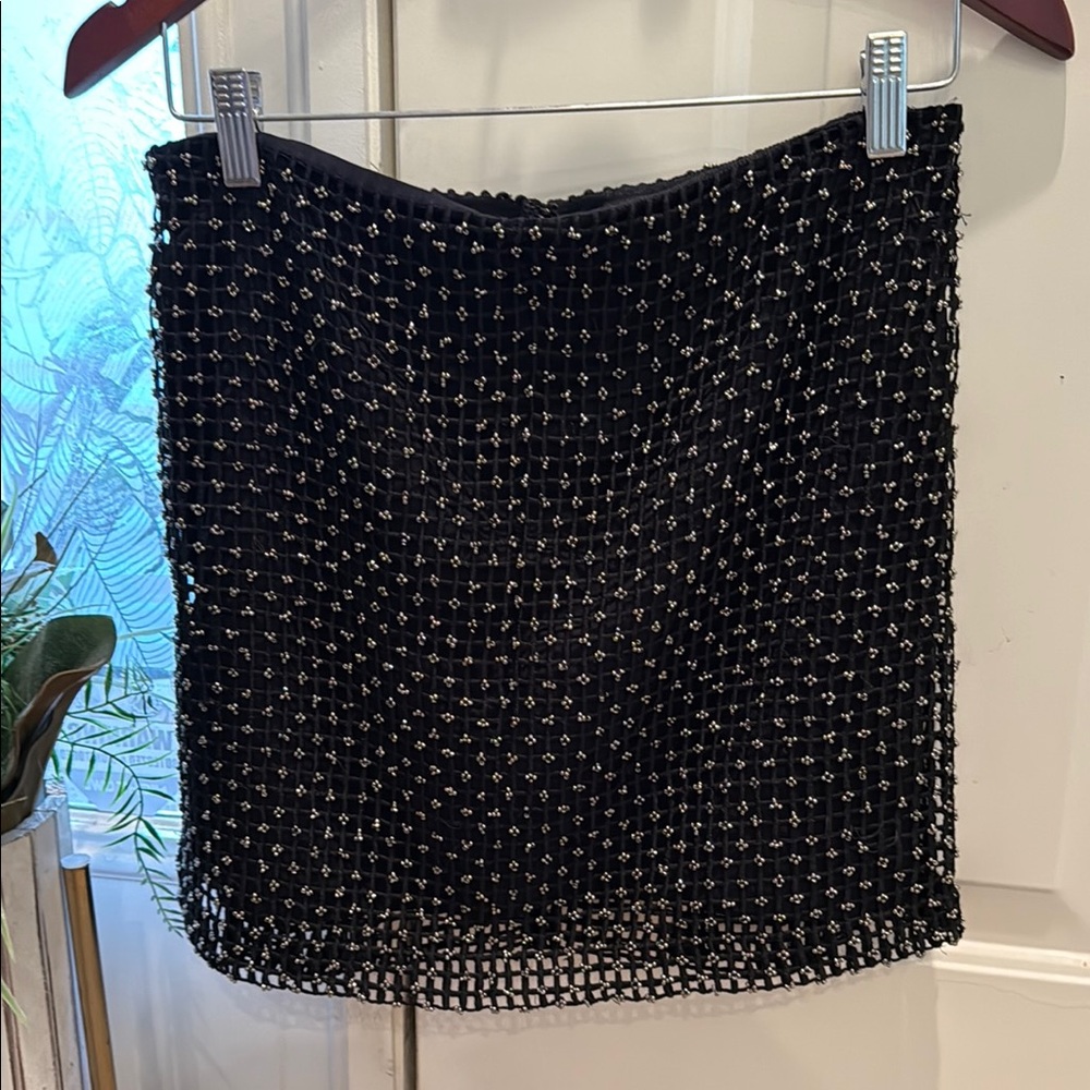 Club Monaco Black Embellished Mini Skirt